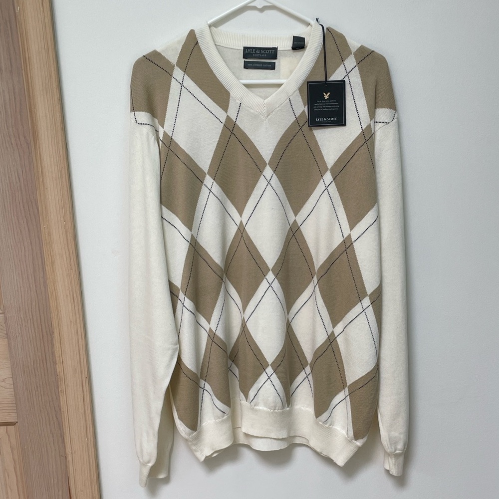 Lyle & Scott Scotland men’s sweater large argyle